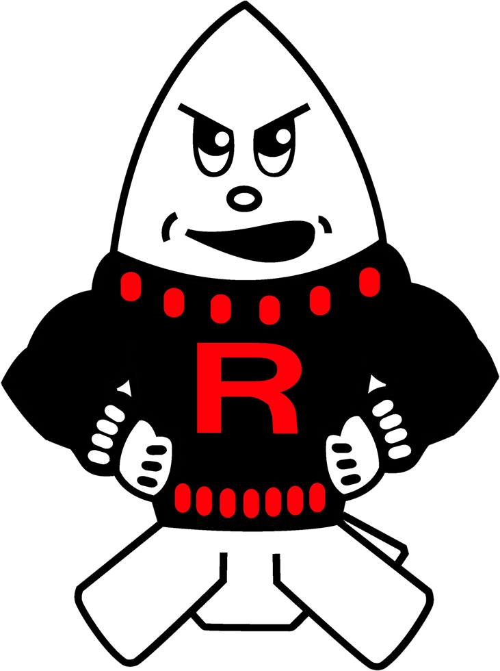 The Bomber Boy logo: a white bomb shell with a determined face, wearing a black sweater with a red block R, fists on hips.